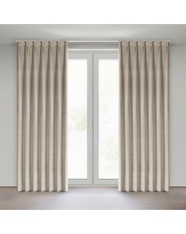 Zasłona beżowa z welwetowej tkaniny 80x270 cm (wymiar podany na gotowo) system flex - MELANIE