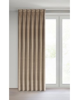 Zasłona ciemnobeżowa z welwetowej tkaniny 80x270 cm (wymiar podany na gotowo) system flex - MELANIE Eurofirany | Time- 2