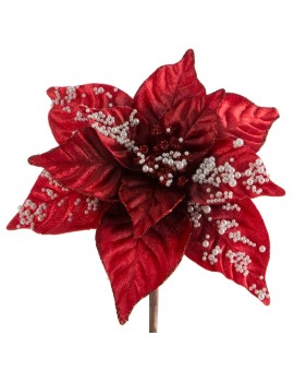 Kwiat świąteczny Dekoracyjny 267 15 X 28 Cm Czerwony