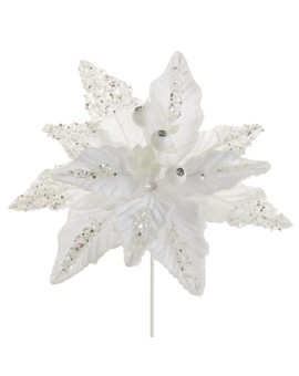 Kwiat świąteczny Dekoracyjny 272 28 X 30 Cm Biały