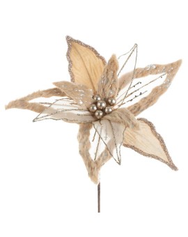 Kwiat świąteczny Dekoracyjny 277 35 X 40 Cm Beżowy