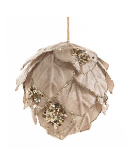 Bombka choinkowa imitująca szyszkę z lśniącymi drobinkami