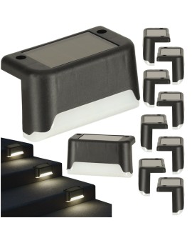Lampa solarna schodowa ogrodowa zewnętrzna LED na schody czujnik zmierzchu 8 sztuk