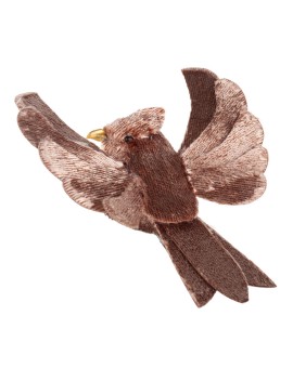 Ozdoba choinkowa PTAK z lśniącego miękkiego materiału, na klipsie