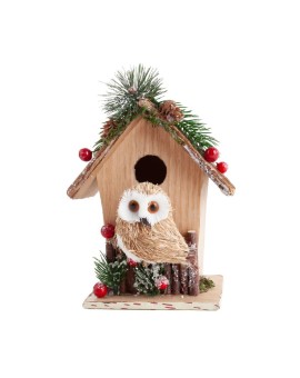 Ozdoba choinkowa urocza sowa w stylu eko