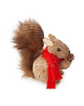 Figurka świąteczna urocza WIEWIÓRKA w szaliku
