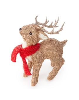 Figurka świąteczna uroczy JELEŃ w szaliku