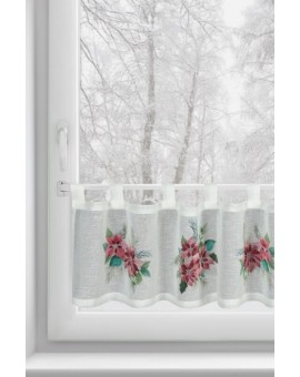 Zazdrostka świąteczna biało, czerwona zdobiona nadrukiem gwiazd betlejemskich 150x30 cm szelki - XMAS 3