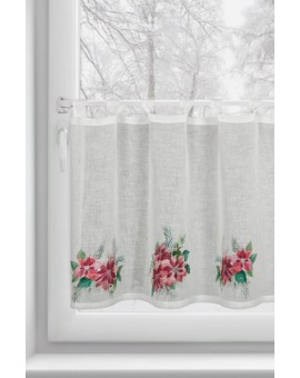 Zazdrostka świąteczna biało, czerwona zdobiona nadrukiem gwiazd betlejemskich 150x60 cm szelki - XMAS 3