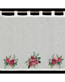 Zazdrostka świąteczna biało, czerwona zdobiona nadrukiem gwiazd betlejemskich 150x90 cm szelki - XMAS 3 Eurofirany | Time- 2