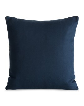 Poszewka na poduszkę 43x43 cm granatowo, kremowa  zdobiona szenilowym geometrycznym wzorem DALIA - kolekcja TOLEDO Eurofirany | 