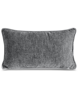 Poszewka na poduszkę 30x50 cm stalowa z szenilowej tkaniny ROSI