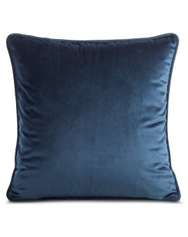 Poszewka na poduszkę 45x45 cm granatowa z szenilowej tkaniny z wypustką na brzegach KLARA 01 Eurofirany | Time- 2