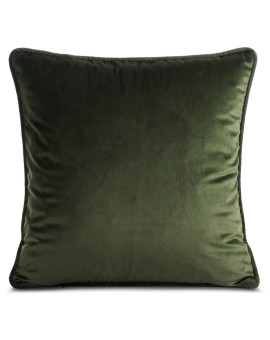 Poszewka na poduszkę 45x45 cm oliwkowa z szenilowej tkaniny z wypustką na brzegach KLARA 02 Eurofirany | Time- 2