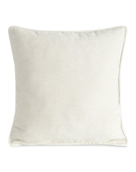 Poszewka na poduszkę 45x45 cm beżowa z szenilowej tkaniny z wypustką na brzegach KLARA 04