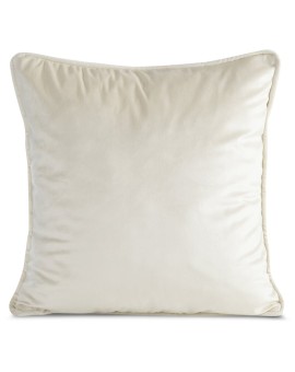 Poszewka na poduszkę 45x45 cm beżowa z szenilowej tkaniny z wypustką na brzegach KLARA 04 Eurofirany | Time- 2