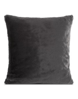 Poszewka na poduszkę 60x60 cm stalowa z miękkiej futrzanej tkaniny NINA