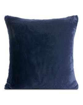 Poszewka na poduszkę 60x60 cm granatowa z miękkiej futrzanej tkaniny NINA