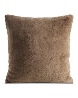 Poszewka na poduszkę 60x60 cm beżowa z miękkiej futrzanej tkaniny NINA