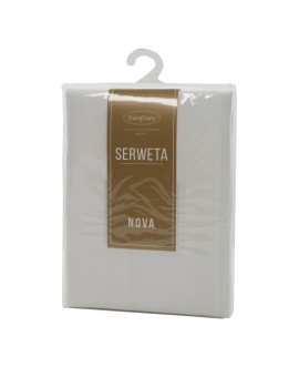 Obrus na stół 85x85 cm biały zdobiony kantą - LUCY Eurofirany | Time- 2