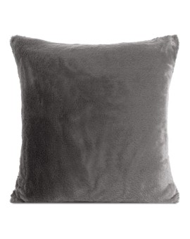 Poszewka na poduszkę 45x45 cm stalowa z miękkiej futrzanej tkaniny NINA