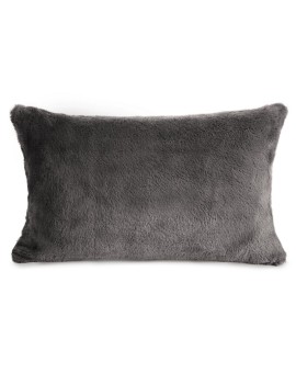 Poszewka na poduszkę 30x50 cm stalowa z miękkiej futrzanej tkaniny NINA