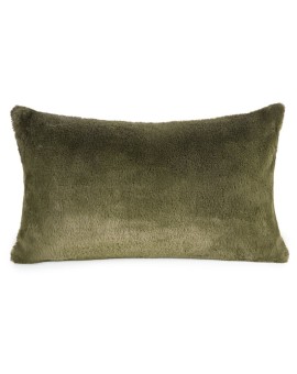 Poszewka na poduszkę 30x50 cm oliwkowa z miękkiej futrzanej tkaniny NINA