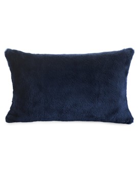Poszewka na poduszkę 30x50 cm granatowa z miękkiej futrzanej tkaniny NINA
