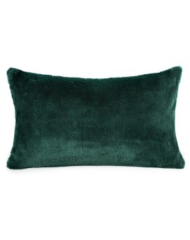 Poszewka na poduszkę 30x50 cm ciemnozielona z miękkiej futrzanej tkaniny NINA