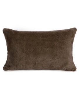 Poszewka na poduszkę 30x50 cm ciemnobrązowa z miękkiej futrzanej tkaniny NINA