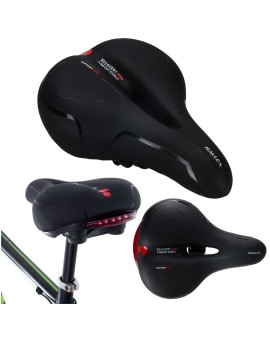 Siodełko rowerowe RALLEX sportowe wygodne pianka elastyczna lampka LED