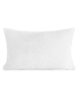 Poszewka na poduszkę 30x50 cm biała z miękkiej futrzanej tkaniny NINA