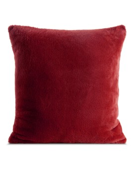 Poszewka na poduszkę 60x60 cm bordowa z miękkiej futrzanej tkaniny NINA
