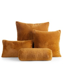 Poszewka na poduszkę 60x60 cm miodowa z miękkiej futrzanej tkaniny NINA Eurofirany | Time- 2