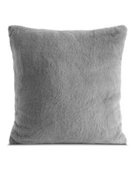 Poszewka na poduszkę 60x60 cm srebrna z miękkiej futrzanej tkaniny NINA