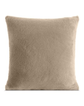 Poszewka na poduszkę 60x60 cm jasnobeżowa z miękkiej futrzanej tkaniny NINA