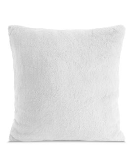Poszewka na poduszkę 60x60 cm biała z miękkiej futrzanej tkaniny NINA