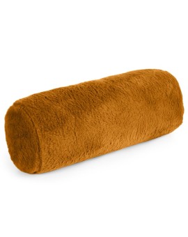 Poduszka wałek 15x45 cm miodowa z miękkiej futrzanej tkaniny  NINA