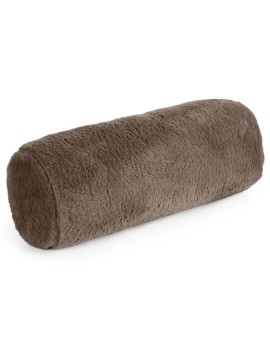 Poduszka wałek 15x45 cm beżowy z miękkiej futrzanej tkaniny  NINA