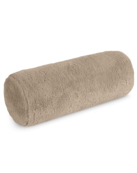 Poduszka wałek 15x45 cm jasnobeżowa z miękkiej futrzanej tkaniny  NINA