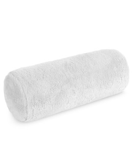 Poduszka wałek 15x45 cm biały z miękkiej futrzanej tkaniny  NINA