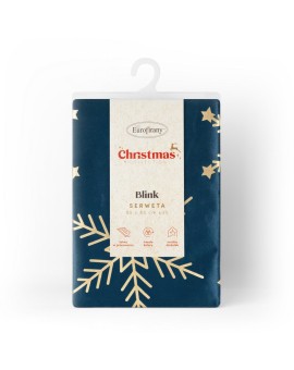 Obrus świąteczny 85x85 cm grafitowo, szampański welwetowy zdobiony śnieżynkami Eurofirany | Time- 2