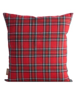 Poszewka na poduszkę świąteczna 45x45 cm czerwono, srebrna zdobiona aplikacja skrzata Eurofirany | Time- 2