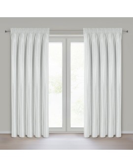 Zasłona biała z błyszczącego welwetu 140x270 cm taśma - CAMERON