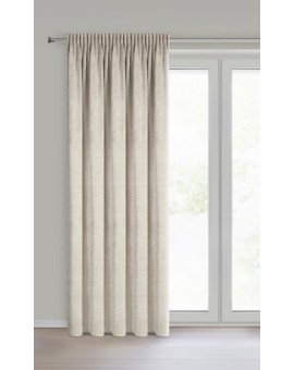 Zasłona  jasnobeżowa o szenilowej strukturze 140x270 cm taśma - NESKA Eurofirany | Time- 2
