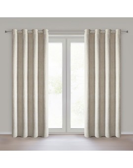 Zasłona szampańska z szenilowej tkaniny z błyszczącą nicią 140x250 cm złota przelotka - BITSY