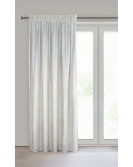 Zasłona biało, szampańska welwetowa z nakrapianym nadrukiem 135x270 cm taśma - AVENA Eurofirany | Time- 2