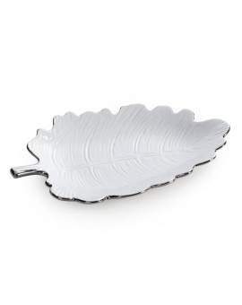 Patera dekoracyjna z glinki ceramicznej w kształcie liścia ALMA 1