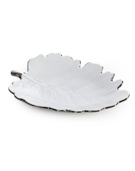 Patera dekoracyjna z glinki ceramicznej w kształcie liścia ALMA 3