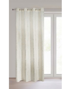 Zasłona kremowa welwetowa zdobiona złotym przecieranym wzorem złote przelotki - DARA Eurofirany | Time- 2